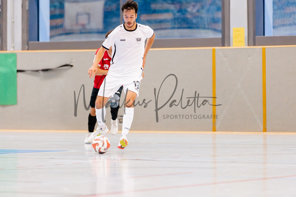 Futsal-Bundesliga, Saison 2025/2026, 2. Spieltag: SC Preußen Münster - FC Liria Futsal Berlin | Futsal-Bundesliga, Saison 2025/2026, 2. Spieltag, SC Preußen Münster empfängt FC Liria Berlin in der Universitäts-Sporthalle in Münster. Foto: sportfotografie.ms | Markus Paletta - Realisiert mit Pictrs.com