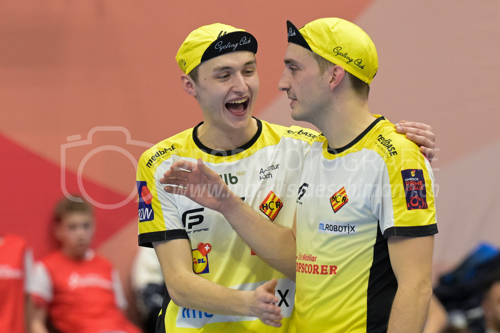 Zug United vs HC Rychenberg - 22. February 2025 | Zug United vs HC RychenbergSporthalle Wankdorf, BernManuel Matt (#15 HC Rychenberg Winterthur) und Manuel Maurer (#11 HC Rychenberg Winterthur).Bild: Sportfotografie Markus Aeschimann | www.markus-aeschimann.ch - Realisiert mit Pictrs.com