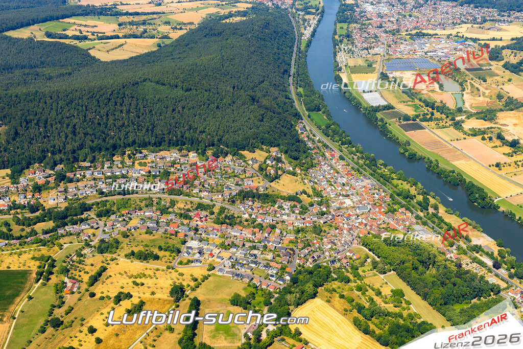 Das Luftbild zeigt :  Laudenbach - Die Luftaufnahme wurde 2023 vom UL-Flugzeug aus erstellt ( keine Drohne ) - Hochauflösende Luftaufnahme - Für grossformatige Ausdrucke geeignet. Die Geschenkidee !Mit Lizenz und Bildrechte bestellbar