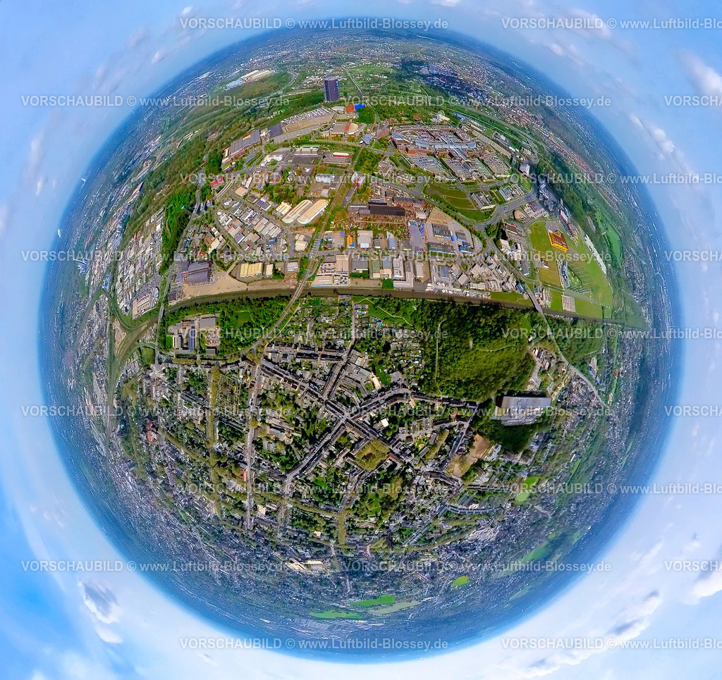 Oberhausen240490083NeueMitte_Centro | Luftbild, Westfield Centro sternförmiges Einkaufszentrum, Gesamtansicht Neue Mitte mit Gasometer am Rhein-Herne-Kanal und Fluss Emscher, Borbeck, Oberhausen, Rheinland, Ruhrgebiet, Nordrhein-Westfalen, Deutschland