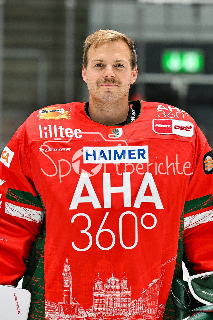 Augsburger Panther 2025/26 | im Bild Michael GARTEIG (Augsburger Panther 34 / Einzelfoto / Freisteller / Media Day Augsburger Panther: Curt-Frenzel Stadion am 06.08.2025
