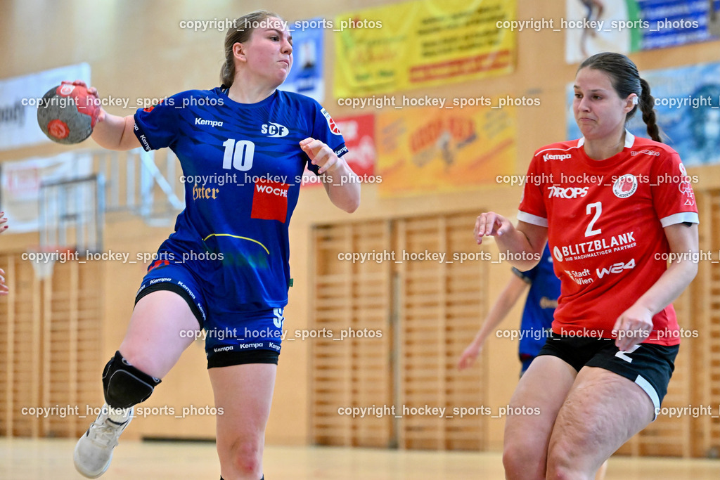 SC Ferlach vs. WAT Atzgersdorf | #10 MARKSTEINER Viktoria SC Ferlach Damen, #2 MAHR Sandra WAT Atzgersdorf, SC Ferlach vs. WAT Atzgersdorf, SC Ferlach vs. WAT Atzgersdorf am 12.05.2024 in Ferlach (Ballspielhalle Ferlach), Austria, (Photo by Bernd Stefan)