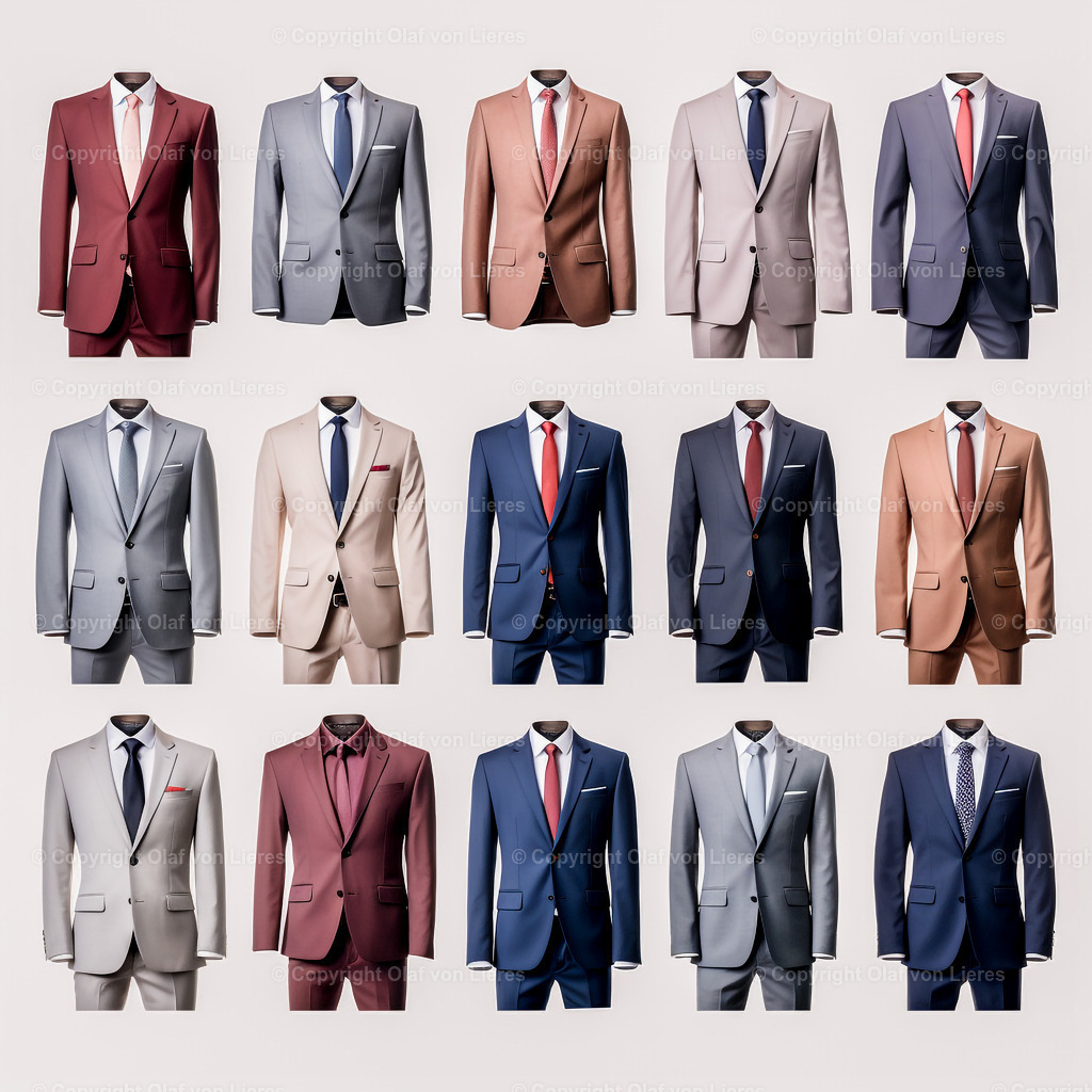 Businessoutfits auf weißem Hintergrund | Anzüge in vielen Zusammenstellungen