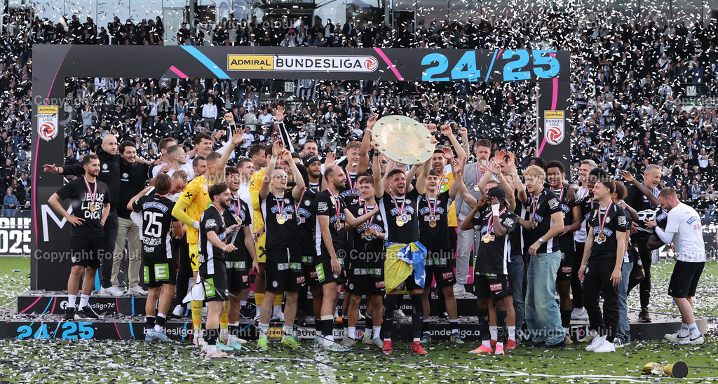 A_LUI_240525_05 | SOORT FUSSBALL ADMIRAL BUNDESLIGA STURM GRAZ -RZ PELLETS WAC 24.05.2025 IM BILD: BUNDESLIGA SIEGER SK STURM GRAZ  FOTO: FOTOLUI/MW