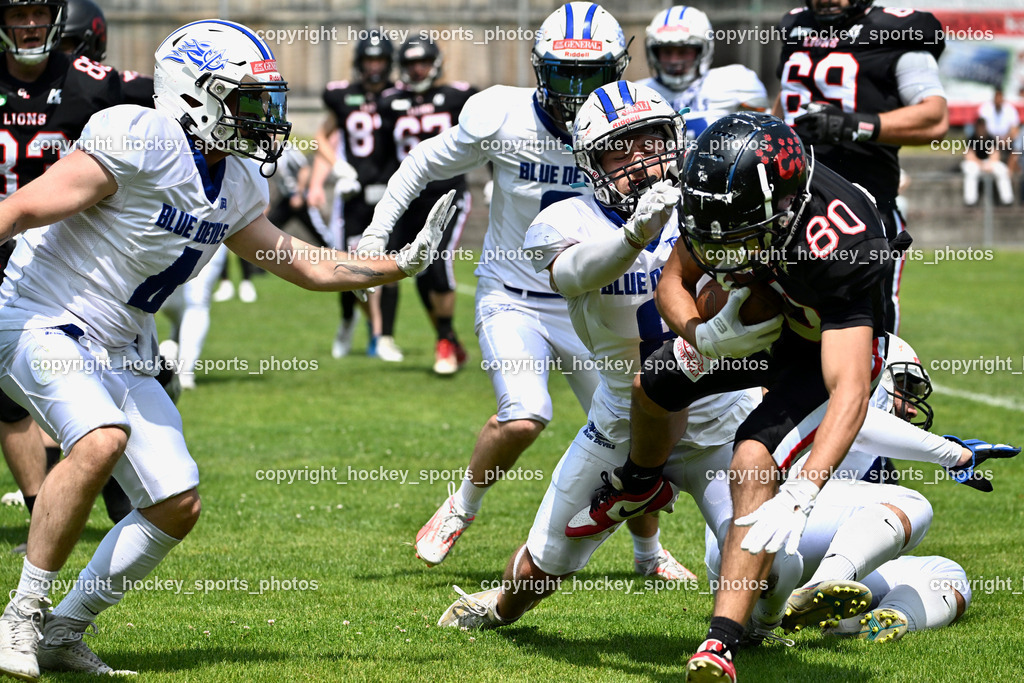 Carinthian Lions vs. Cineplexx Blue Devils | #80 Pacella Alessandro Carinthian Lion, Carinthian Lions vs. Cineplexx Blue Devils, Carinthian Lions vs. Cineplexx Blue Devils am 09.06.2025 in Klagenfurt (ASV Sportplatz), Austria, (Photo by Bernd Stefan)