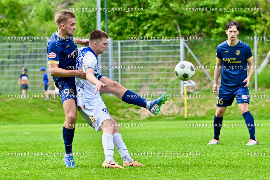 ATUS Velden vs. SV Dellach Gail | #99 Luca Alexander Pollanz ATUS Velden, #49 Nermin Hasancevic Dellach Gail, #16 Luka Caculovic ATUS Velden, ATUS Velden vs. SV Dellach Gail, ATUS Velden vs. SV Dellach Gail am 03.05.2025 in Velden (Wald Arena Velden), Austria, (Photo by Bernd Stefan)