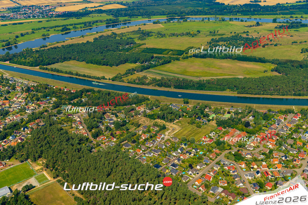 Hohenwarthe Möser Bild- Das Luftbild wurde 2025 vom UL-Flugzeug heraus erstellt ( keine Drohne bzw. Drohnenaufnahme ) - Hochauflösende Luftaufnahme -Nicht vergleichbar mit Google Maps oder Satelittenbilder- Die Geschenkidee !Mit Lizenz und Bildrechte bestellbar - CC
