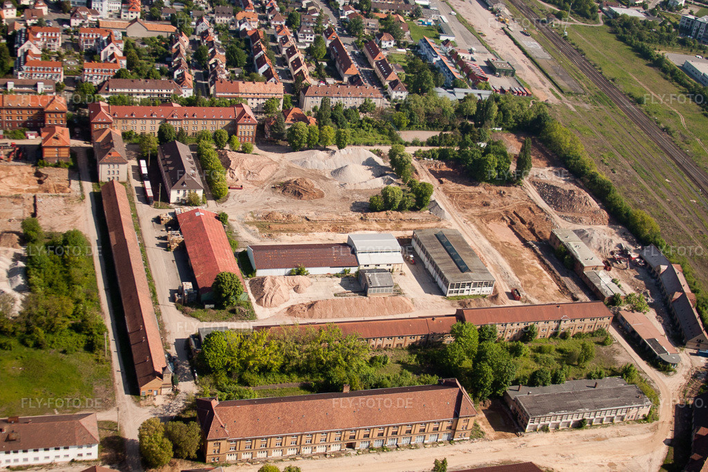 Luftbild: Siebenpfeiffer-Allee und Fritz Siegel-Straße mit vorbereitenden Baumaßnhamen für die Landesgartenschau Landau in Landau in der Pfalz im Bundesland Rheinland-Pfalz in Deutschland. Foto: IMG_27315.jpg vom 23.05.2010 durch Werner Riehm/FLY-FOTO.de