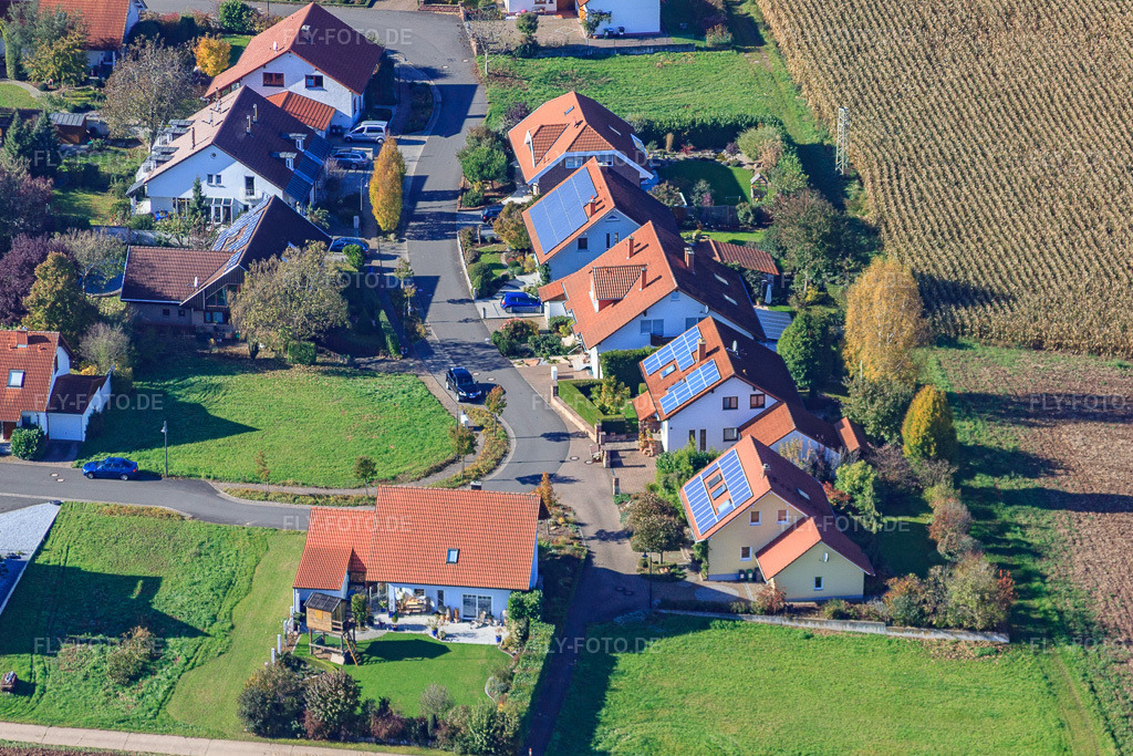 Luftbild: Im Kleinefeld im Ortsteil Billigheim in Billigheim-Ingenheim im Bundesland Rheinland-Pfalz in Deutschland. Foto: IMG_34554.jpg vom 26.10.2010 durch Werner Riehm/FLY-FOTO.deAuflösung des Originals: 4340 x 2893 px