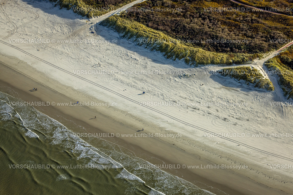 Wittmund251105676Langeoog | Luftbild, Ostfriesische Insel Langeoog, Spaziergänger am Sandstrand und Küstenstreifen mit Wiesen am Hauptstrand, Langeoog, Norddeutschland, Ostfriesland, Niedersachsen, Deutschland