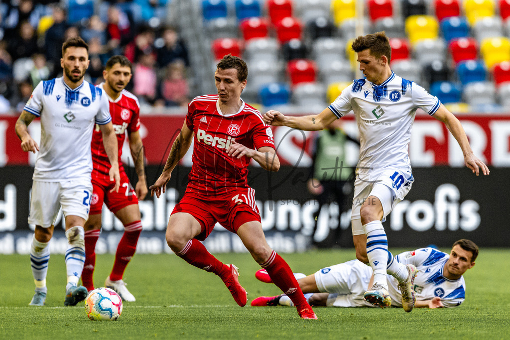 Fortuna Düsseldorf vs. Karlsruher SC | Düsseldorf, 30.04.2023: 2. Bundesliga, 30. Spieltag, Fortuna Düsseldorf gegen Karlsruher SC in der Merkur Arena in Düsseldorf. Foto: sportfotografie.ms | Markus Paletta - Realisiert mit Pictrs.com