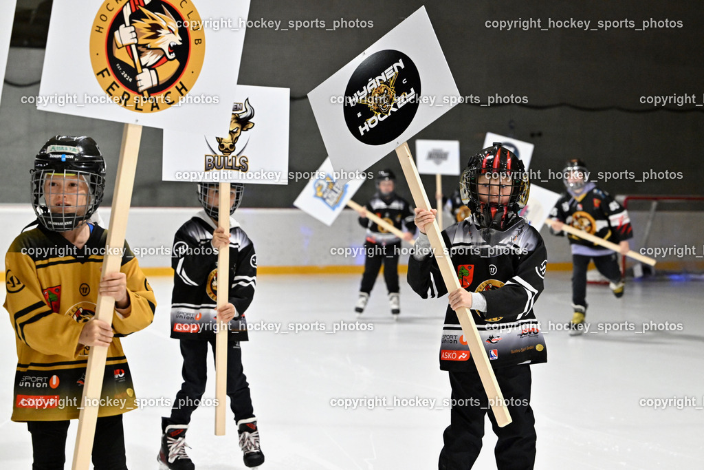 Kuss & Kuss Kings vs. Golden Bulls | Eröffnung Sunshine hockey League, Tafel Kinder, Kuss &amp; Kuss Kings vs. Golden Bulls, Kuss &amp; Kuss Kings vs. Golden Bulls am 30.05.2025 in Ferlach (HTC Eishalle Ferlach), Austria, (Photo by Bernd Stefan)