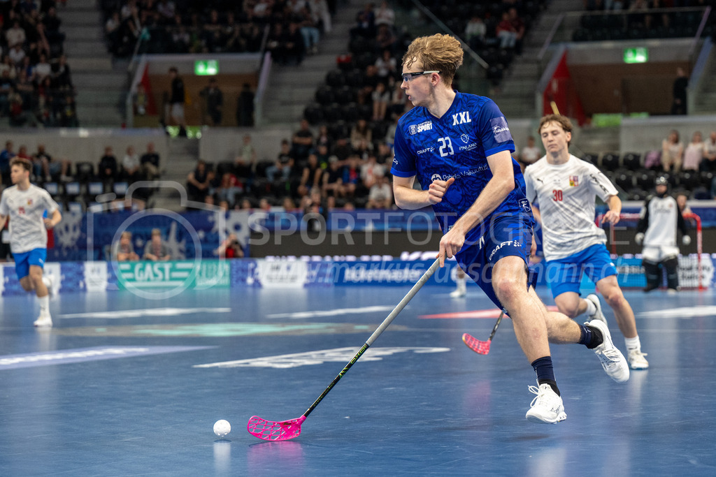 2025 Men's U19 WFC - Finland v Czechia | Jami Markkanen (#23, Finland) during 2025 Men's U19 WFC, Switzerland: 04.05.2025, Zürich, Swiss Life Arena.Event page: <a href="https://www.u19wfc2025.ch/">www.u19wfc2025.ch</a>Credit: Markus Aeschimann, <a href="https://markus-aeschimann.ch">markus-aeschimann.ch</a>Instagram: <a href="https://instagram.com/sportfotografie.aeschimann">@sportfotografie.aeschimann</a> - Realisiert mit Pictrs.com