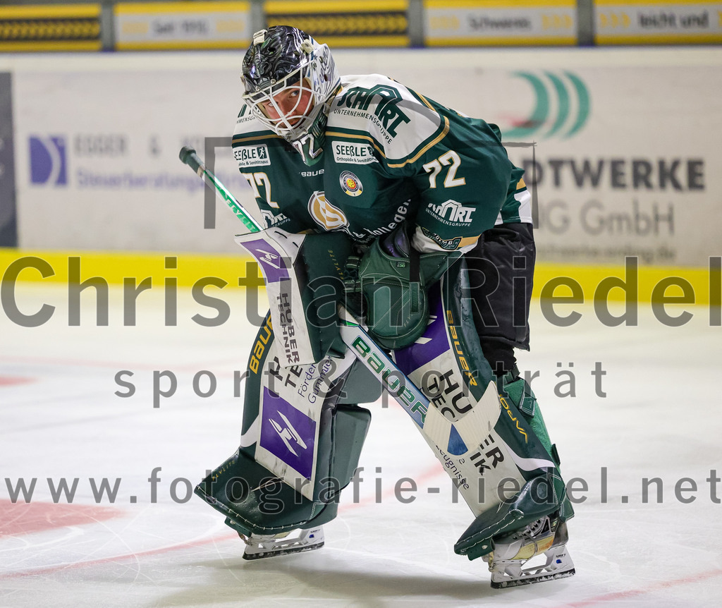 2025-09-12_086_TSV_Erding_gegen_EV_Landshut | Erding, Deutschland, 12.09.2025:Eishockey, Oberliga Süd 2025 / 2026, Testspiel, TSV Erding gegen EV Landshut, Endergebnis: 4:6Torwart David Zabolotny (Erding Gladiators, #72)Foto: Christian Riedel / fotografie-riedel.net