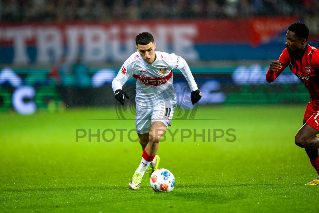 1. FC Heidenheim vs. VfB Stuttgart, Fussball, 1. Bundesliga, 23. Spieltag, Saison 2025/2026, 22.02.2026 | Bilal El Khannouss (VfB Stuttgart, #11),1. FC Heidenheim vs. VfB Stuttgart, Fussball, 1. Bundesliga, 23. Spieltag, Saison 2025/2026, 22.02.2026Foto: photosbyphips/Philip Ziegler