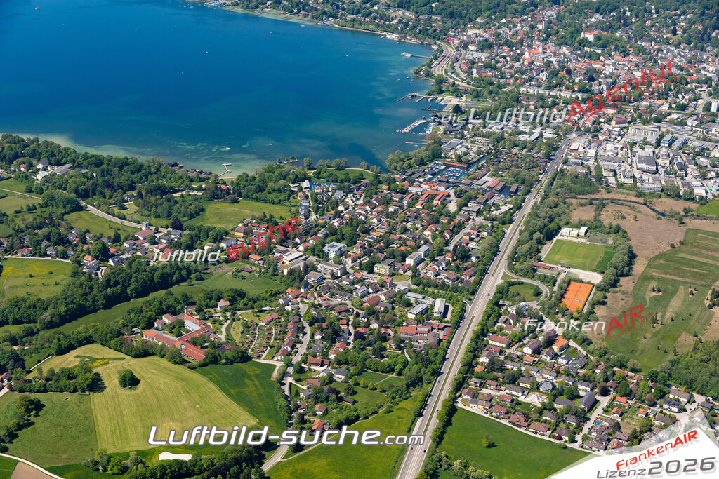 Aktuelles Luftbild von percha Starnberg - Die Luftaufnahme wurde 2021 mittels UL-Flugzeug erstellt ( keine Drohne ) - hochauflösende Kamera-Systeme von  Canon -Beste Qualität - Für grossformatige Ausdrucke geeignet. Die Geschenkidee !