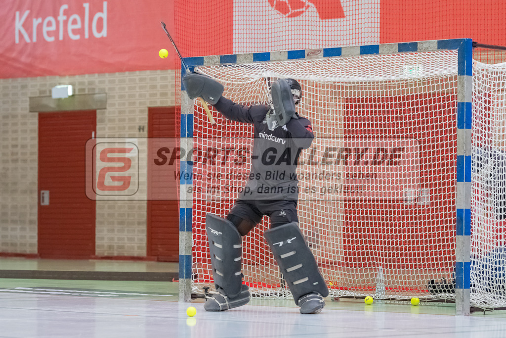 HK_20230108_102350 | 1. Bundesliga ( Halle ) Herren Crefelder HTC - Uhlenhorst Mülheim am 8.1.2023 Crefelder HTC  ( CHTC ), Krefeld , Lennart Küppers Torwart ( Uhlenhorst Mülheim #1 )