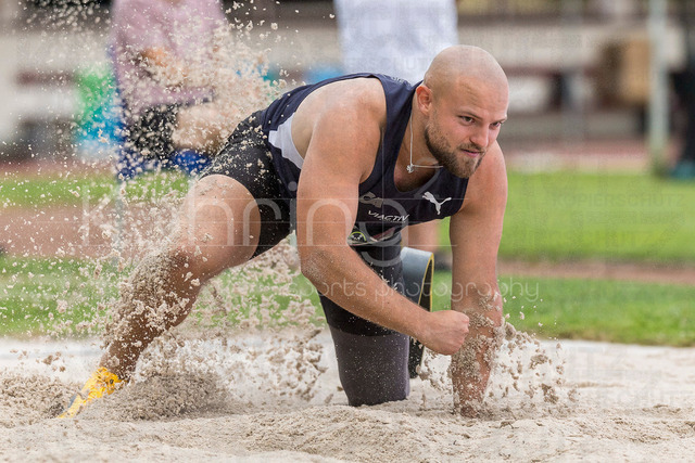 Para Heimspiel 7.0; Leverkusen, 18.07.2026 | LEVERKUSEN, GERMANY - JULY 18, 2026 : Noah Bodelier (GER/Cologne Athletics) competes in the long jump during the Para Heimspiel 7.0 at Fritz Jacobi Sports Complex on July 18, 2026 in Leverkusen, Germany.