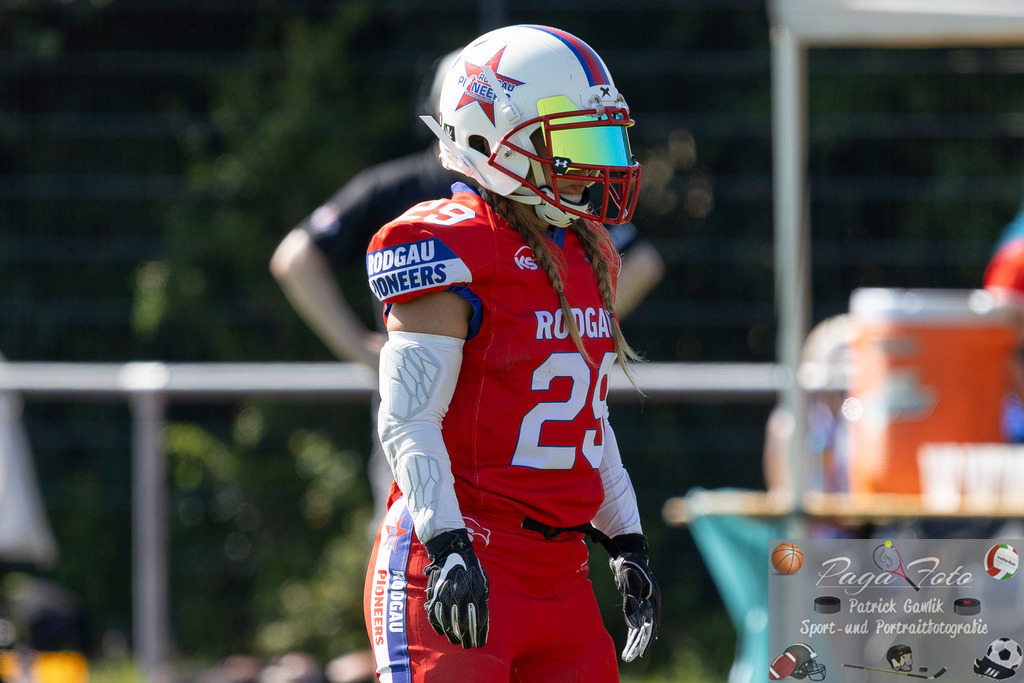 GFLW 1: German Football League Women 1: Rodgau Pioneers Ladies - Stuttgart Scorpions Sisters, 07.06.2026 | Alena Lins (Rodgau Pioneers Ladies #29), Freisteller, Portrait / Porträt, Rodgau Pioneers Ladies - Stuttgart Scorpions Sisters, Rodgau, Maingau-Energie-Stadion "Am Weichsee", 7.6.2026 - Realisiert mit Pictrs.com