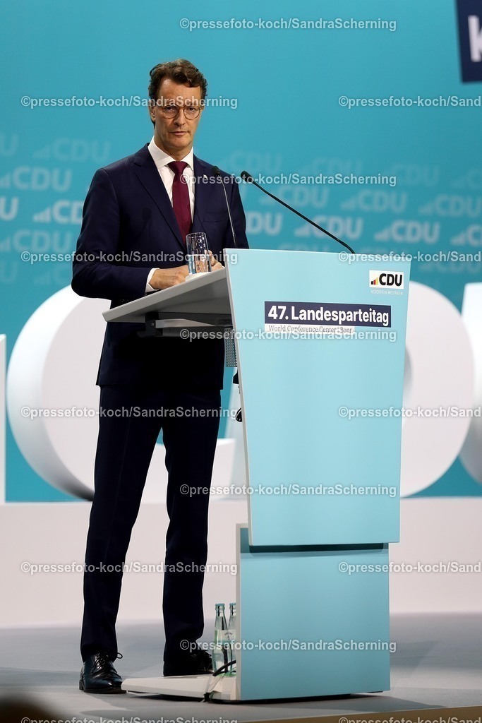 xsscx30082502035 | 30.08.2025, xsscx, Hendrik W¸st der wieder gew‰hlte Landesvorsitzende der CDU und gleichzeitig Ministerpr‰sident von Nordrhein-Westfalen auf dem 47. Landesparteitag der CDU Nordrhein-Westfalen mit dem Motto - SO! geht kommunal - im World Conference Center in Bonn Nordrhein-Westfalen Deutschland