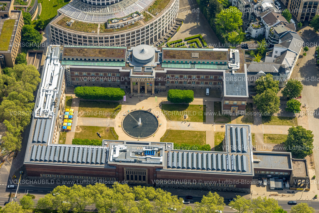 Duesseldorf240500828 | Luftbild, Kunstpalast und Tonhalle, Kunstmuseum Düsseldorf im Ehrenhof, am Fluss Rhein, Pempelfort, Düsseldorf, Rheinland, Nordrhein-Westfalen, Deutschland