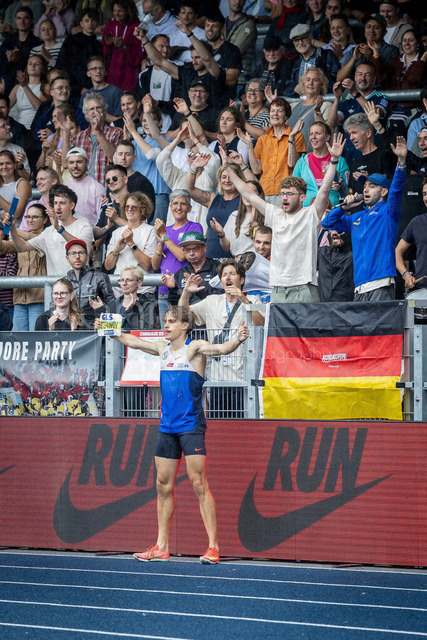 Deutsche Leichtathletik-Meisterschaften; Bochum-Wattenscheid, 26.07.2026 | Deutscher Meister über 800m: Alexander Stepanov (VfL Sindelfingen); Deutsche Leichtathletik-Meisterschaften am 26.07.2026 im Lorheide-Stadion, Bochum-Wattenscheid (Nordrhein-Westfalen).