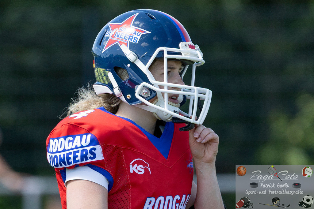 GFLW 1: German Football League Women 1: Rodgau Pioneers Ladies - Stuttgart Scorpions Sisters, 07.06.2026 | Lilly Veith (Rodgau Pioneers Ladies #4), Freisteller, Portrait / Porträt, Rodgau Pioneers Ladies - Stuttgart Scorpions Sisters, Rodgau, Maingau-Energie-Stadion "Am Weichsee", 7.6.2026 - Realisiert mit Pictrs.com