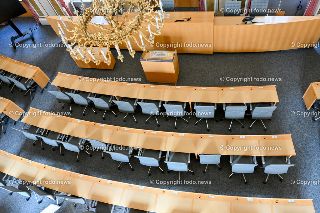 Landhaus Linz_ Landtagssitzungssaal_ 05.03.2024-11 | 05.03.2024, Landhaus Linz AUT, Promenade, Landtagssitzungssaal, im Bild Neue Bestuhlung