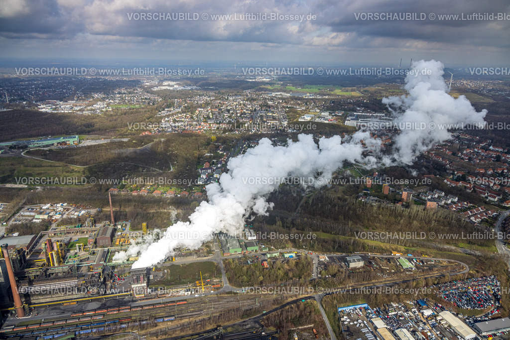 Bottrop260306197 | Luftbild, Kokerei Prosper ArcelorMittal Bottrop mit Rauchwolke, Welheim, Bottrop, Ruhrgebiet, Nordrhein-Westfalen, Deutschland