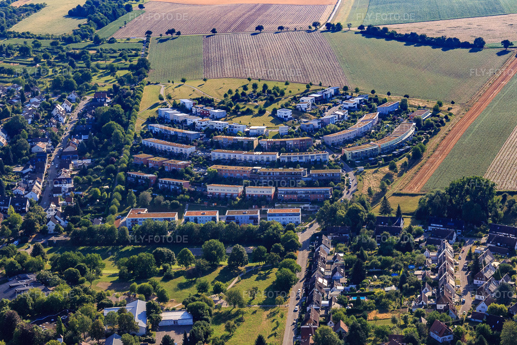 Luftbild: Neubaugebiet für Arenenartige Wohnsiedlung Fünzig Morgen im Ortsteil Hohenwettersbach in Karlsruhe im Bundesland Baden-Württemberg in Deutschland.Foto: IMG_083956.jpg vom 26.07.2015 durch Werner Riehm/FLY-FOTO.deAuflösung des Originals: 5205 x 3470 px