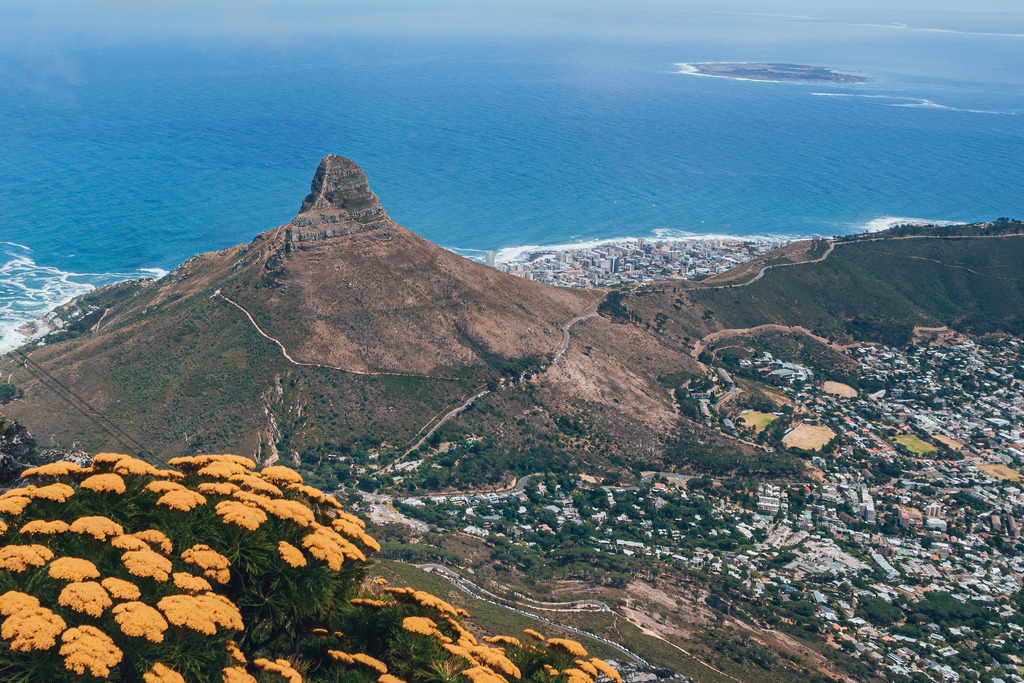 Blick auf Kapstadt und den Lionshead vom Tafelberg aus | Blick auf Kapstadt und den Lionshead vom Tafelberg aus - Realisiert mit Pictrs.com
