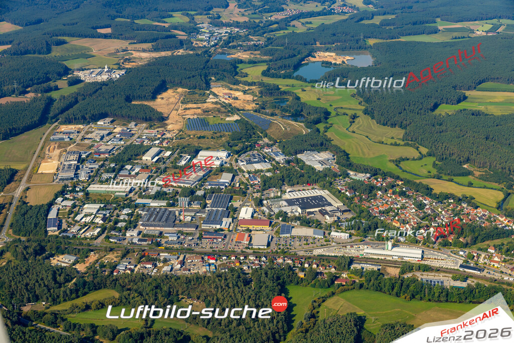 Das Luftbild zeigt :  Georgensgmünd - Die Luftaufnahme wurde 2024 vom UL-Flugzeug aus erstellt ( keine Drohne ) - Hochauflösende Luftaufnahme - Für grossformatige Ausdrucke geeignet. Die Geschenkidee !Mit Lizenz und Bildrechte bestellbar