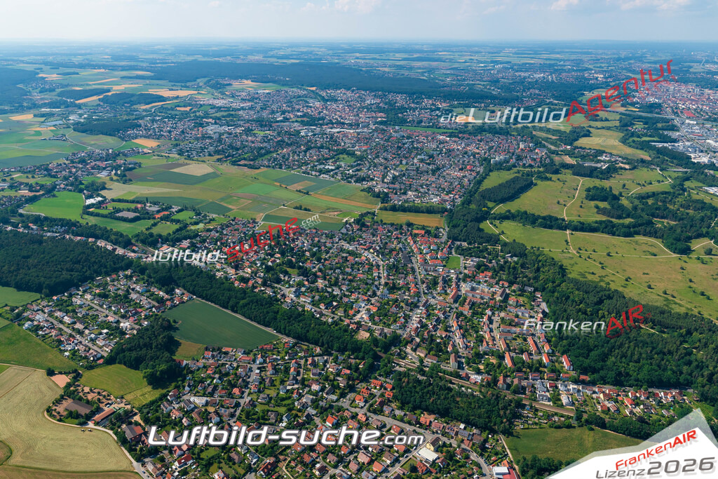 aktuelles Luftbild von Unterasbach Oberasbach - Luftaufnahme wurde 2018 von https://frankenair.de mittels Flugzeug (keine Drohne) erstellt.