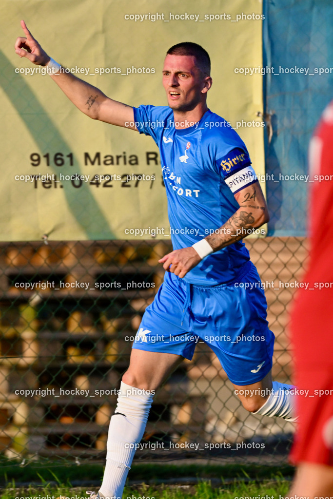 SV St.Jakob vs. SAK | #24 Zoran Vukovic SAK, SV St.Jakob vs. SAK, SV St.Jakob vs. SAK am 23.08.2024 in St. Jakob im Rosenthal (Sportplatz St. Jakob), Austria, (Photo by Bernd Stefan)