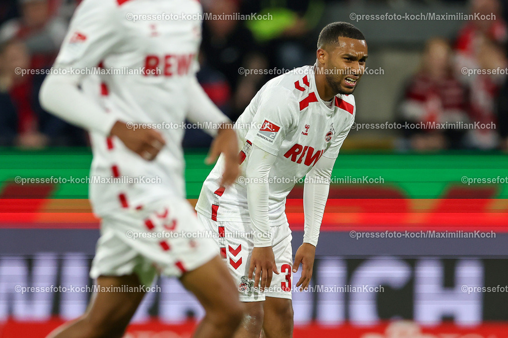 Koe14092402183 | 14.09.2024, 2. Fußball Bundesliga, 1. FC Köln - 1. FC Magdeburg, RheinEnergieSTADION, Saison 2024 2025: Linton Maina (1.FC Köln #37) ernschöpft enttäuscht enttäuschungDFB regulations prohibit any use of photographs as image sequences and or quasi-video.