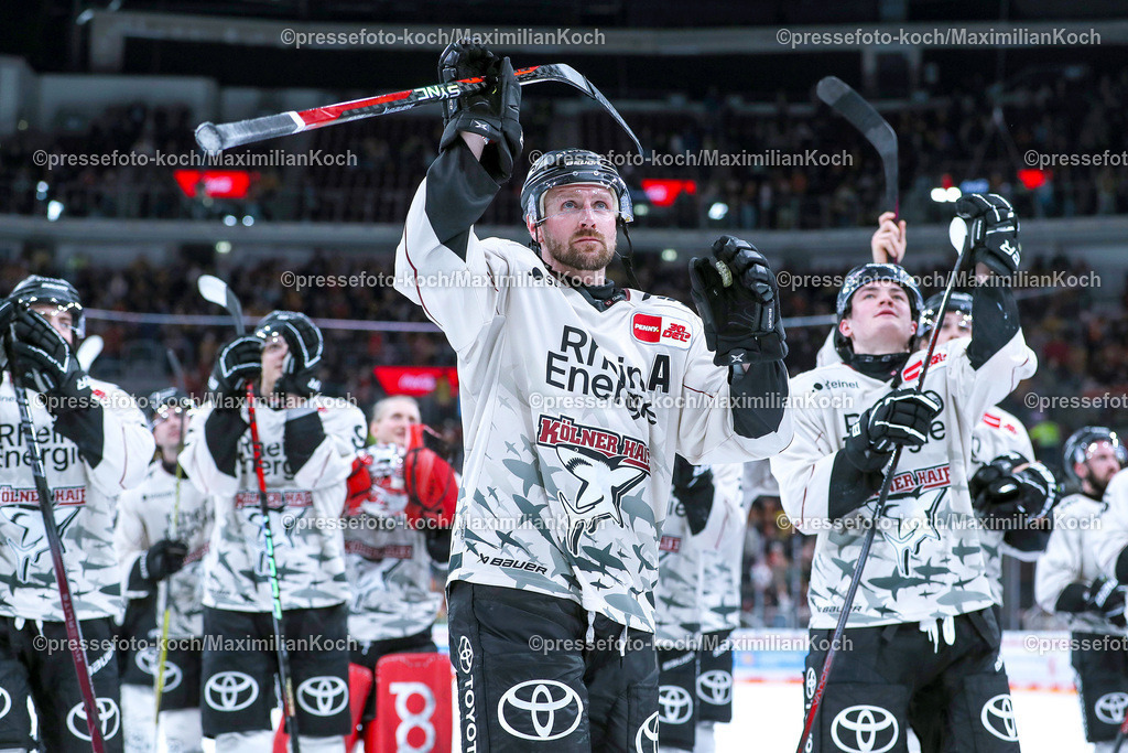 DueDEL25022401102 | 25.02.2024, Düsseldorf, Eishockey, Penny DEL, 49. Spieltag, PSD-BANK Dome, Düsseldorfer EG - Kölner Haie: Brady Austin (Kölner Haie)