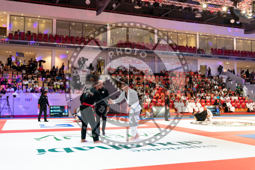 20231106PBB1725 | Fighters compete during the AJP World Master Championship in the Mubadala Arena in Abu Dhabi, Arab United Emirates, on November 6, 2023.
