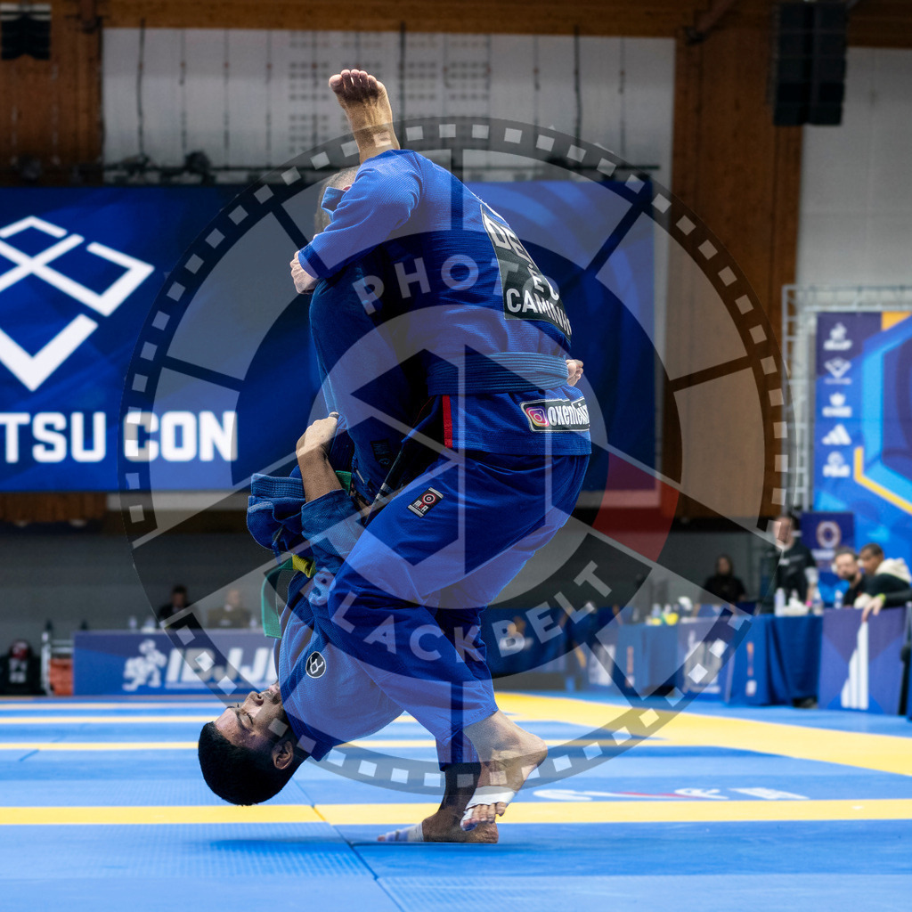 20240122PBB6751 | Fighters compete during the second day of the IBJJF European Championship in Paris, France, on January 22, 2024.