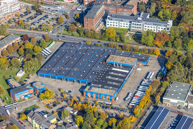 Moers221003780 | Luftbild, Niederrheinische Verkehrsbetriebe AG NIAG, Busse, Solardach, Moers, Moers, Ruhrgebiet, Nordrhein-Westfalen, Deutschland