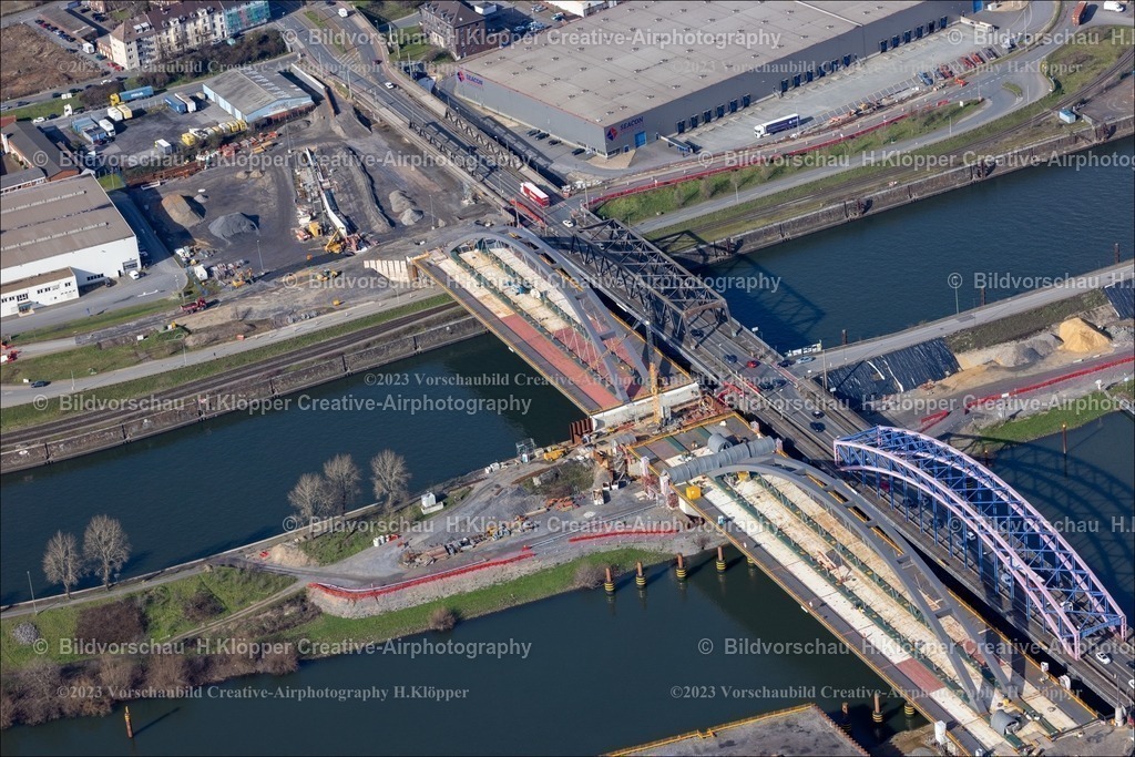 Luftbild Duisburg Karl-Lehr-Brücke-1833_prot | Luftbild ,Duisburg, Karl-Lehr-Brücke,Neubau 2023,Luftbildfotografie Hermann Klöpper - Realisiert mit Pictrs.com