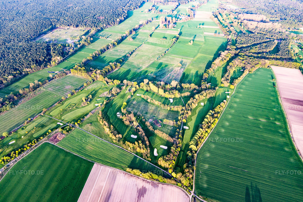Luftbild: Geinsheim, Golf-Club Pfalz im Ortsteil Geinsheim in Neustadt im Bundesland Rheinland-Pfalz in Deutschland. Foto: IMG_106625.jpg vom 17.04.2018 durch Werner Riehm/FLY-FOTO.de