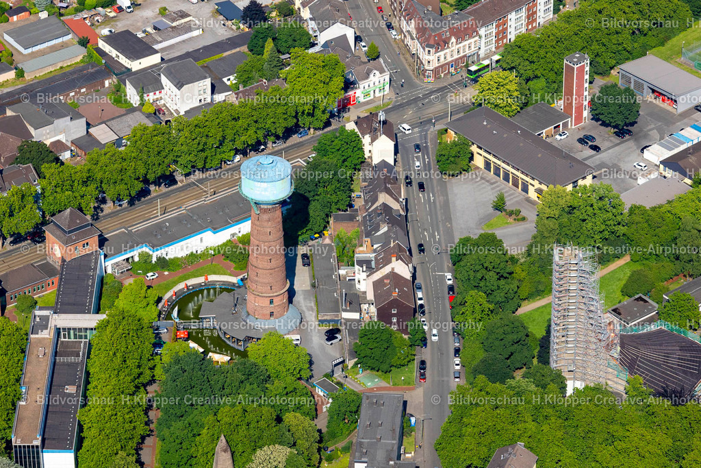 Luftbild Duisburg-4600 | Luftbild Duisburg Bauwerk des Industriedenkmales "Ngw Wasserturm" - Realisiert mit Pictrs.com