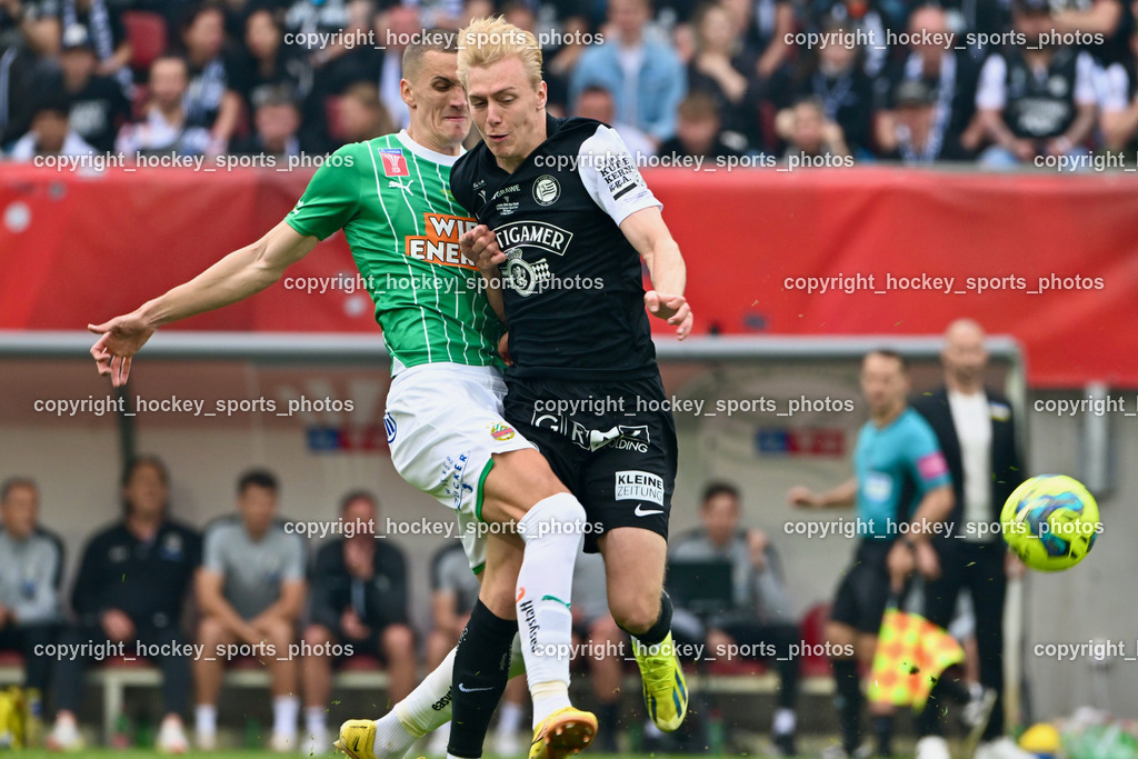 SK Puntigamer Sturm vs. SK Rapid Wien Siegerehrung, Impressionen | #55 Nenad Cvetkovic, #18 Mika Miles Biereth SK Sturm, SK Puntigamer Sturm vs. SK Rapid Wien Siegerehrung, Impressionen, SK Puntigamer Sturm vs. SK Rapid Wien Siegerehrung, Impressionen am 01.05.2024 in Klagenfurt (Wörthersee Stadion ), Austria, (Photo by Bernd Stefan)