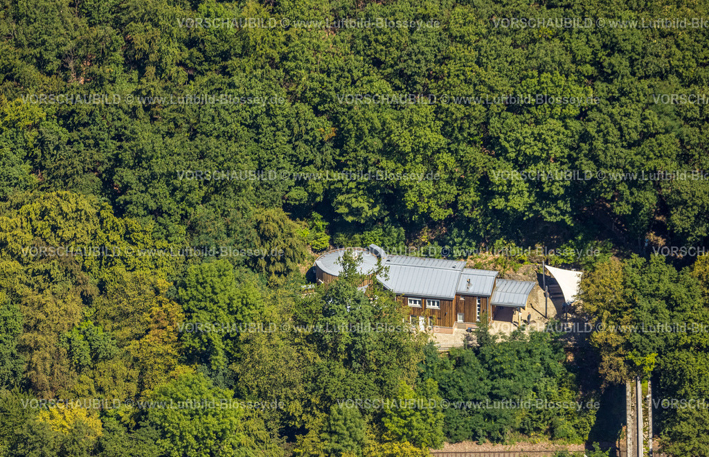 Ennepetal230801364 | Luftbild, Kluterthöhle Eingang, Höhlenstraße, Milspe, Ennepetal, Ruhrgebiet, Nordrhein-Westfalen, Deutschland