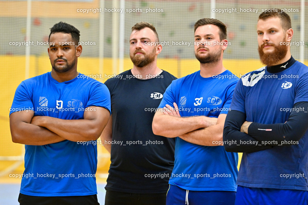 SC Ferlach Trainings -Start | #50 GONZALEZ-MARTINEZ Adonis, #33 STRIEBNIG Florian SC Ferlach,#96 KONECNY Micha Martin SC Ferlach, SC Ferlach Training Start  22.07.2024 in Ferlach (Ballspielhalle Ferlach), Austria, (Photo by Bernd Stefan)
