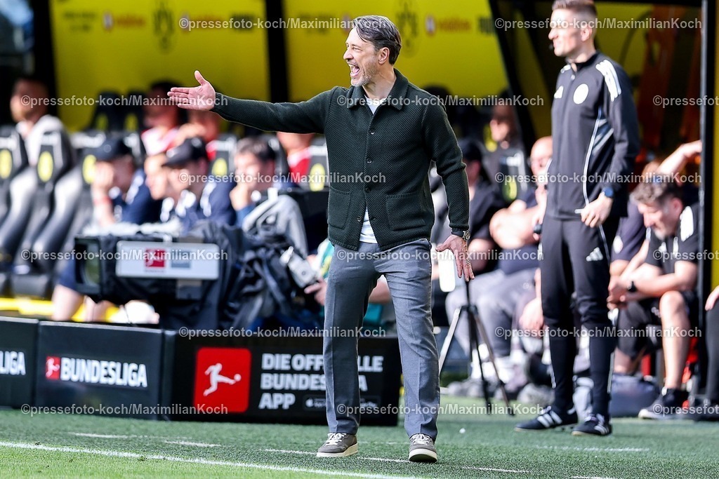 BVB26042601049 | 26.04.2026, Fußball, Borussia Dortmund - SC Freiburg, 1. Fußball Bundesliga, 31. Spieltag, Signal Iduna Park, Saison 2025 2026: Cheftrainer Niko Kovac (BVB #hc) gestikulierend am Spielfeldrand   DFB regulations prohibit any use of photographs as image sequences and or quasi-video.