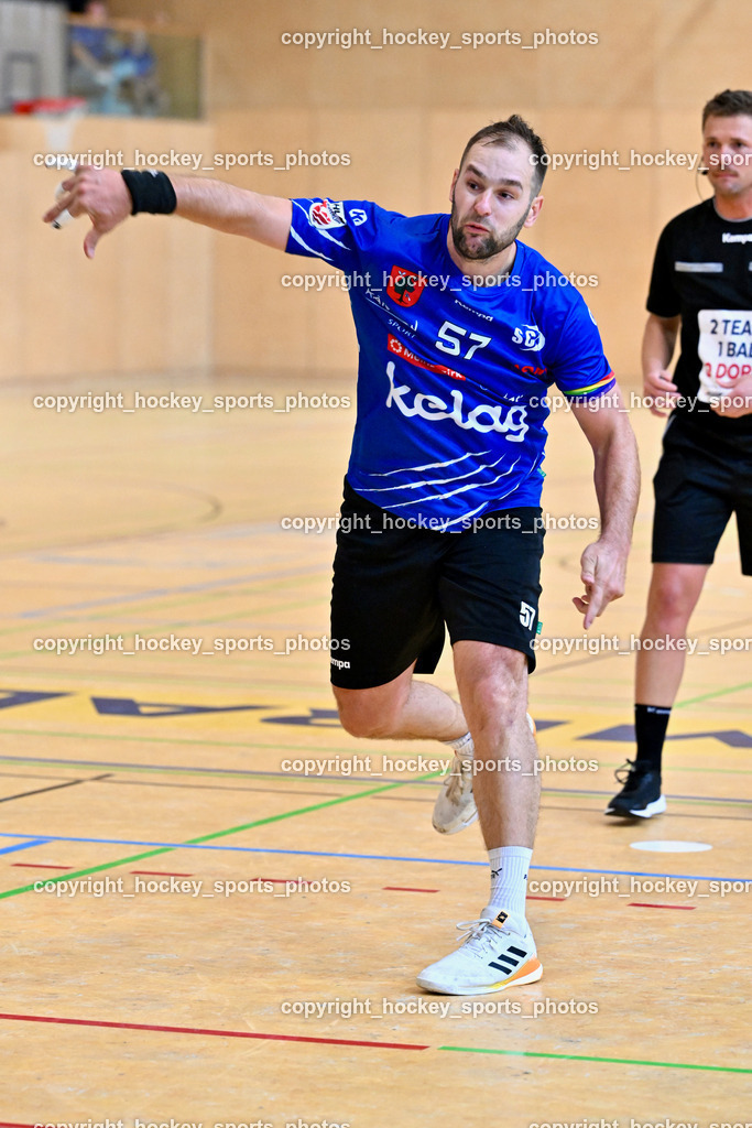 SC Ferlach vs. Schwaz Tirol Handball | #57 LEBAN Patrik SC Ferlach, SC Ferlach vs. Schwaz Tirol Handball, SC Ferlach vs. Schwaz Tirol Handball am 12.10.2024 in Ferlach (Ballspielhalle Ferlach), Austria, (Photo by Bernd Stefan)