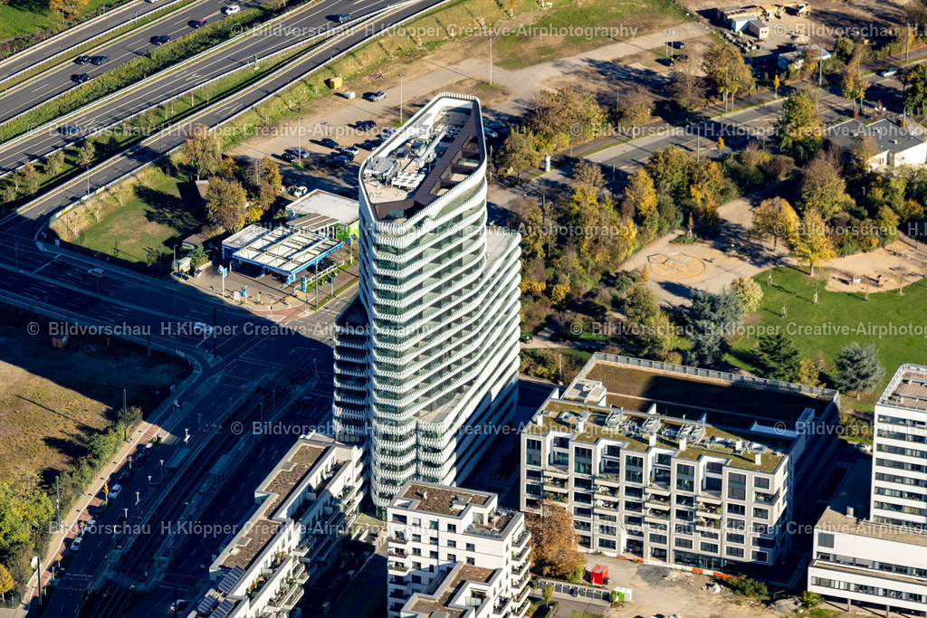 luftbild-duesseldorf-rhein 740 tower - aerzte- und wohnhochhaus-8849 | Luftbildfotografie Hermann Klöpper - Realisiert mit Pictrs.com