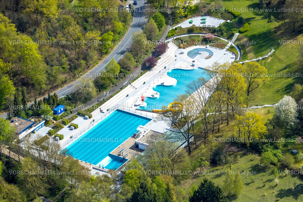 Witten260402053 | Luftbild, Freibad Annen Schwimmbecken und Wasserrutsche, Annen, Witten, Ruhrgebiet, Nordrhein-Westfalen, Deutschland