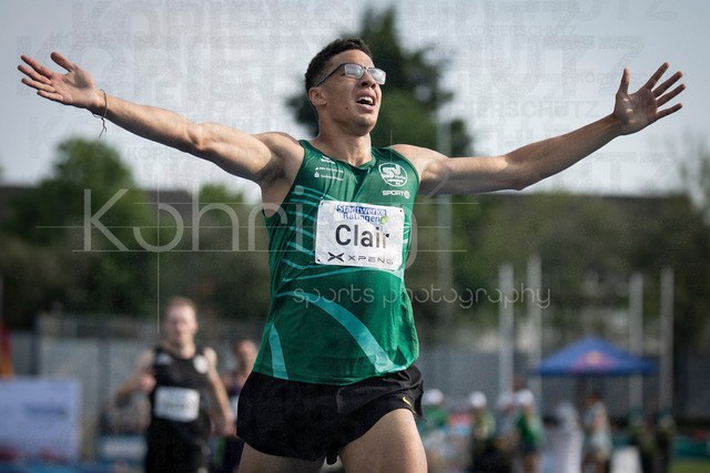 Multisport Event; Ratingen, 27.06.2026 | RATINGEN, GERMANY - JUNE 27, 2026 :  Leon-Joel Clair (GER / Germany)) reacts in the 400m during the Multisport Event at Stadion Ratingen on June 27, 2026 in Ratingen, Germany.